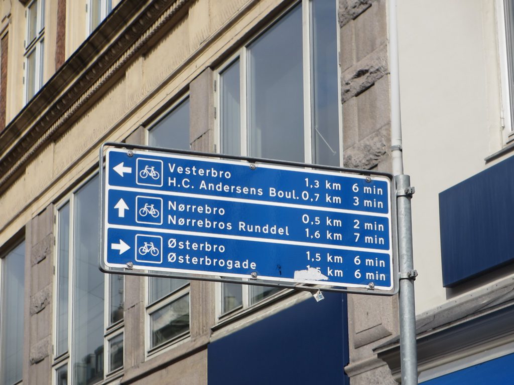 The road sign for cyclists